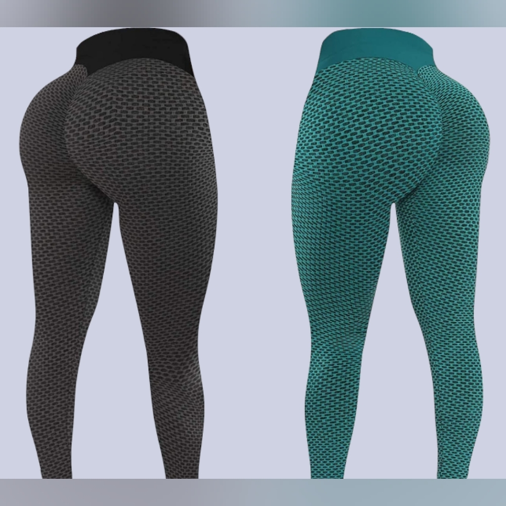 2 Comfy Ladies Relaxed Fit Leggings Bubble Booty Workout or Laid Back Comfy Wear